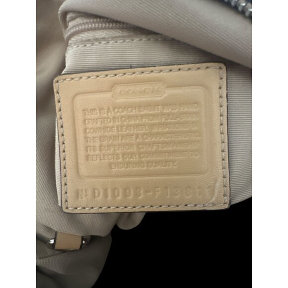 Coach Hamilton Satchel F13811 Tan Leather Nickel Convertible Bag + Strap Tag - Picture 7 of 9